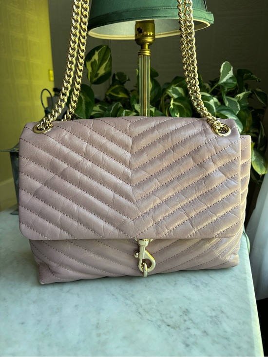 Rebecca Minkoff Handbags - Rebecca Minkoff Edie Flap Quilted Blush Pink Shoulder Bag with Gold Chain